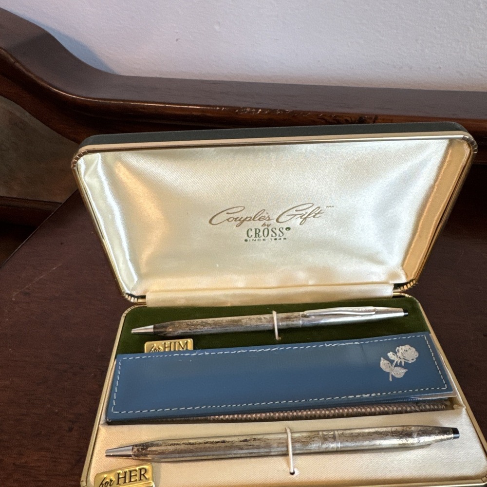 Sterling Cross Couples Gifts - For Him & For Her Pen Set Vintage Hard Case